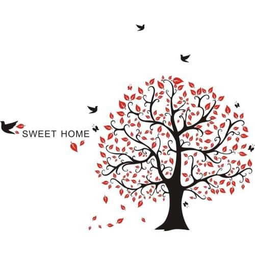 New Jungle Tree Birds wall stickers Decal Removable Kids Art Vinyl Decor DIY Wallpaper Artistic Design Wall Tattoo Mural SA391