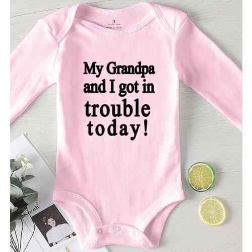 Clothing Cotton Kids' Things Fall Clothes for Toddler Girls Bodysuit One Piece Jumpsuit Baby Boy Printing Grandpa Infant Outfit