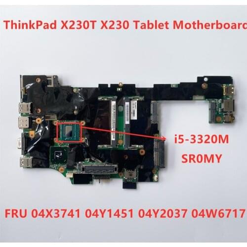 Original laptop Lenovo ThinkPad X230T X230 Tablet Laptop i5 i5-3320M Integrated Motherboard 04X3741 04Y1451 04Y2037 04W6717