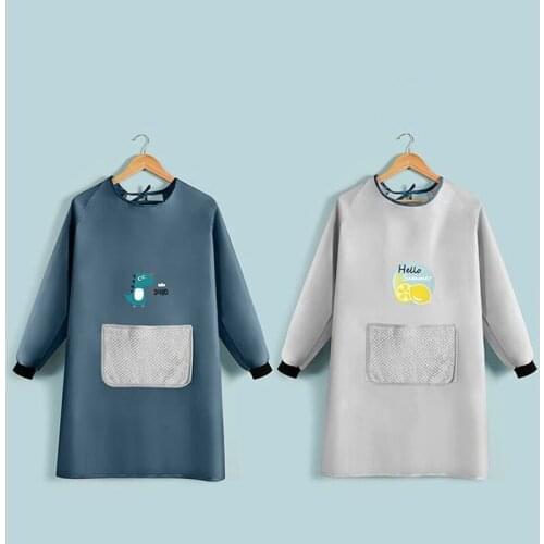 Long-sleeved apron can wipe hands, waterproof and oil-proof overalls, womens kitchen cooking waistband, adult overalls