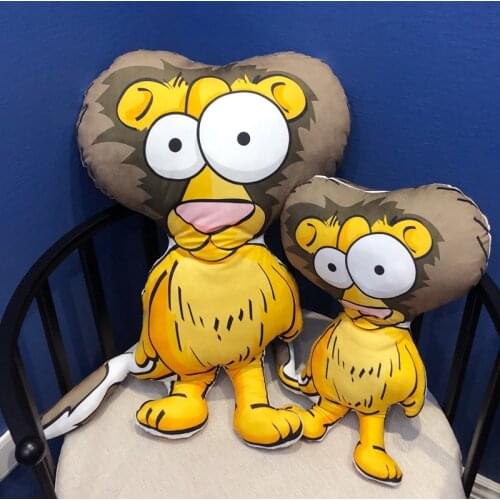 Kawaii Animal Cartoon Plushie Toy Dolls Pillow Lion Flamingo Stuffed Toys Pillow Cars Room Decoration For Kids Halloween Gifts