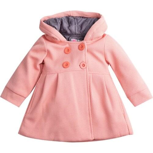 Pudcoco 0-3Y Autumn Winter Kids Baby Girl Fall Winter Trench Coat Wind Hooded Jacket Kids Baby Outwear Girls Princess Coats