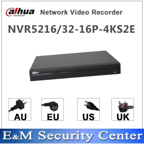 Original dahua English NVR NVR5216-16P-4KS2E NVR5232-16P-4KS2E 16ch 32ch NVR 4K H.265 PoE Network Video Recorder