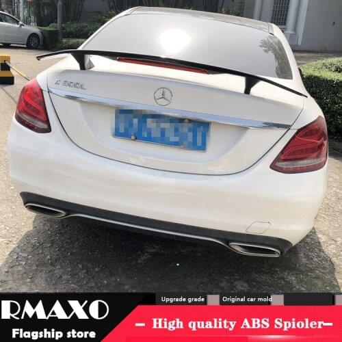 For W205 Spoiler 2006-2018 Mercedes-Benz C-CLASS TF C180 C200 C60 Spoiler ABS Material Car Rear Wing Primer Color Rear Spoiler