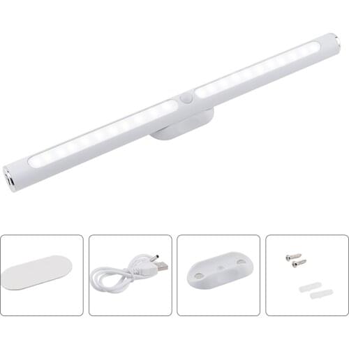 LED Under Cabinet Light Motion Sensor 30cm 22LEDs Touch Control PIR USB Rechargeable LED Closet Kitchen Night Lamp With Battery