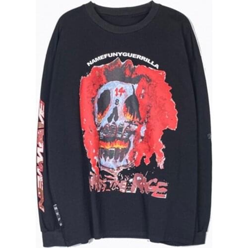 Sweatshirt Men Skull Clown Graffiti Letter Printed Pullover Autumn Oversize Hipster High Street Style Couple Streetwear