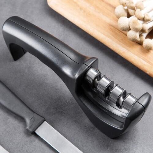Knife Sharpener 3 in 1 Diamond Coated&Fine Rod Knife Shears and Scissors Sharpening stone System Stainless Steel Blades