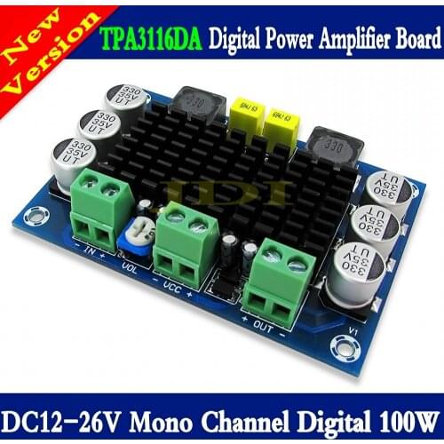 TPA3116 D2 Mono 100W Digital Audio Amplifier Board DC12-26V