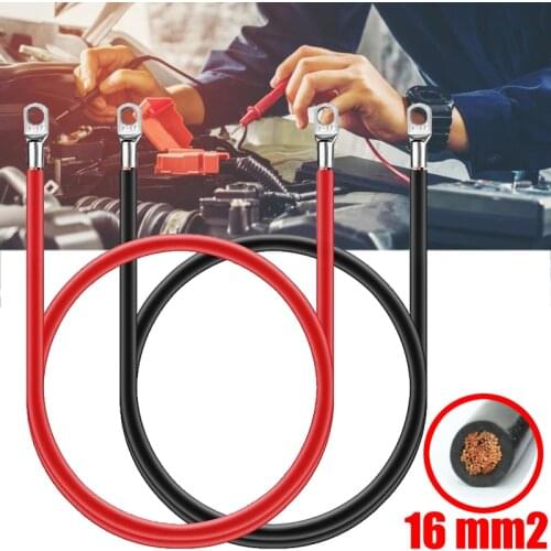 2pcs 12V Battery Ground Cable 5AWG Battery Connection Cable Terminal Kit Copper Wire Terminal Cable Car Inverter Wire With Lug