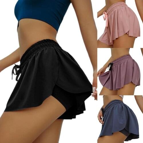 Women Drawstring Double Layer Fake Two Piece Breathable Sports Shorts Mini Skirt Cute Japanese School Uniforms Ladies JupeSkirt