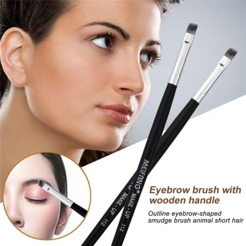 1PC Black Professional Eyebrow Brush Eye Angled Makeup Brush Single Liquid Eyeliner Cosmetics Tool