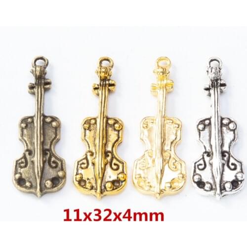 10 pcs Vintage violin zinc alloy charms pendant DIY Bracelet Necklace metal jewelry accessories Making 8232