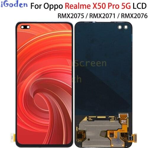 100% Tested For OPPO Realme X50 Pro 5G LCD Display Touch Screen Digitizer Assembly Replacement For 6.44" Realme X50 Pro LCD