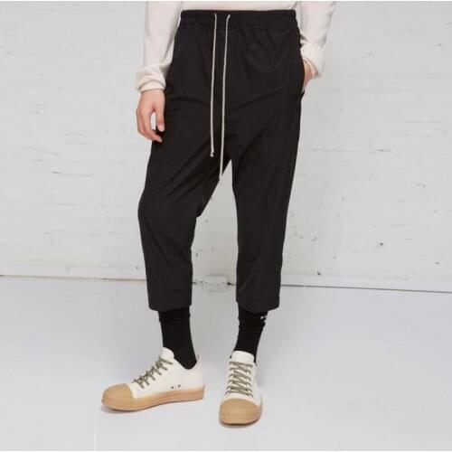 27-46 2020 Mens clothing Hair Stylist fashion Drawstring tapered summer slim stretch Capris plus size costumes