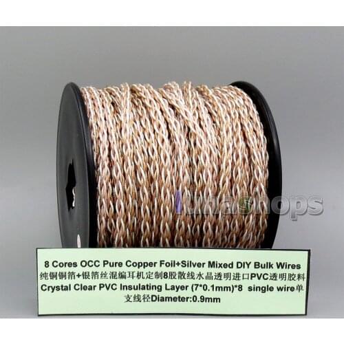 LN006150 8 Core Pure Silver Foil Plated OCC Mixed Bulk Mixed Wire For Custom DIY Shure Fostex QDC acrolink Earphone Headphone
