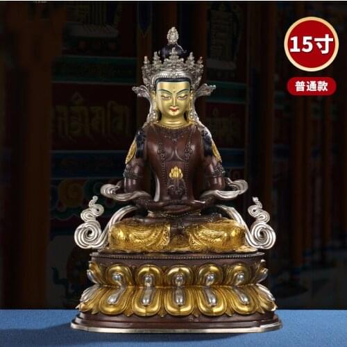 45cm large Buddhism Gilding Buddha statue Asia Tibet HOME temple altar bless safe healthy CHANG SHOU FO Tathagata Bronze Buddha