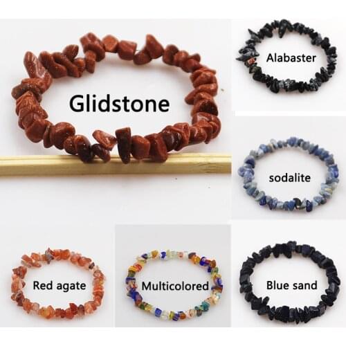 Natural Stone Crystal Handmade Moonstone Amethyst Malachite Gravel Bracelets For Women Men Vintage Fashion Jewelry