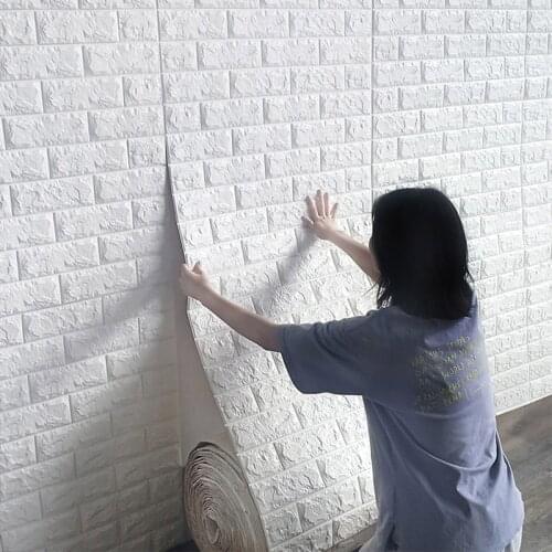 Home Decor 3D Wall Sticker Imitation Brick Bedroom Waterproof Self-adhesive DIY Wallpaper For Living Room TV Backdrop Decor