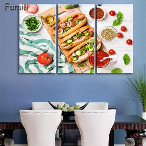 HD Print Canvas Painting For Living Room Modern Home Wall Art Canvas Paintings Small Size Pizza 3Pcs/set Food Print Poster