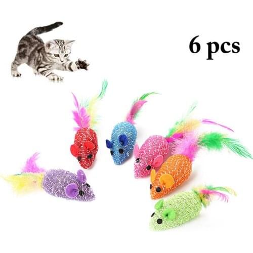 6pcs Cat toys False Mouse Interactive Mini Funny Animal Playing Toys Training Toy Mouse Toys For Cats Kitten Dropshipping