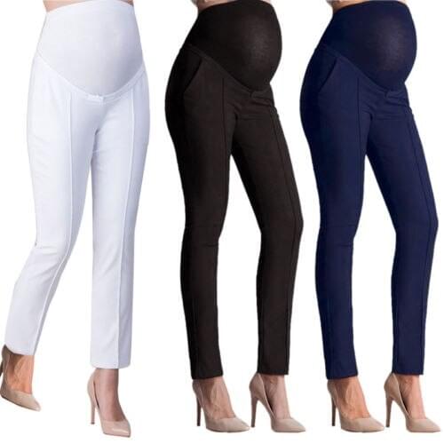 New High Quality Pregnant Women Capris Casual Trousers Work Office Over Bump Pants Wear