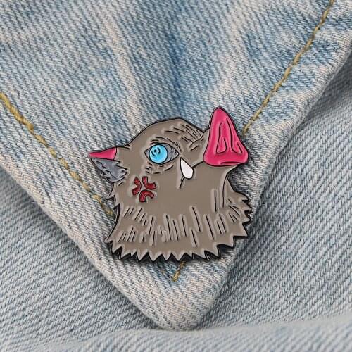 LT591 Japanese Anime Icons Hashibira Inosuke Hard Enamel Pin Badge Backpack Collar Lapel Anime Jewelry Kids Friends Gifts