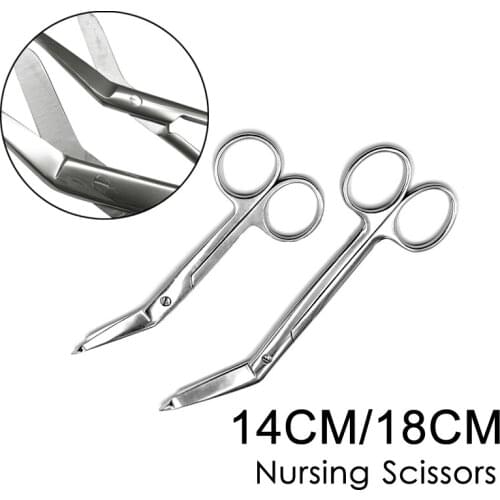 Stainless Steel Nursing Scissor Bandage Gauze Scissors 14/18cm for Medical Home Use Paramedic Trauma Scissors First Aid Tools