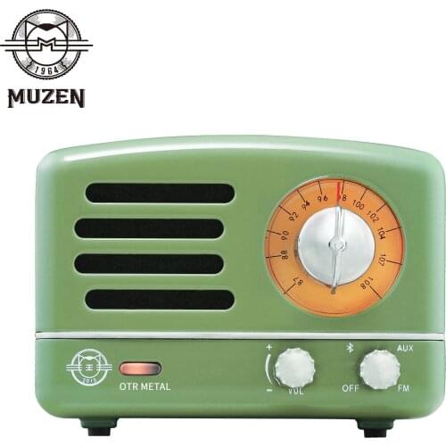 MUZEN OTR Metal Portable Outdoor Wireless Bluetooth Speaker with FM Radio Retro Art Birthday Present Creative Christmas Gift