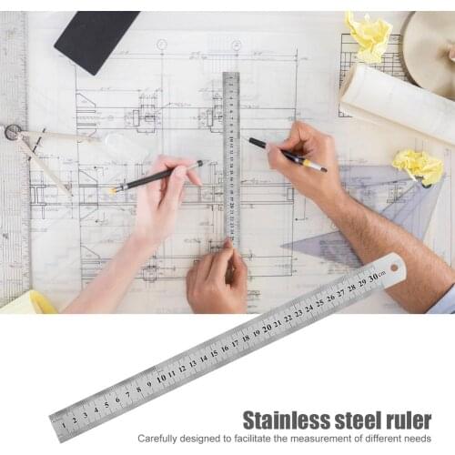 Muilt-size Stainless Steel Metal Straight Ruler Precision Double Sided Measuring Tool Learning Office Stationery Drafting Tool
