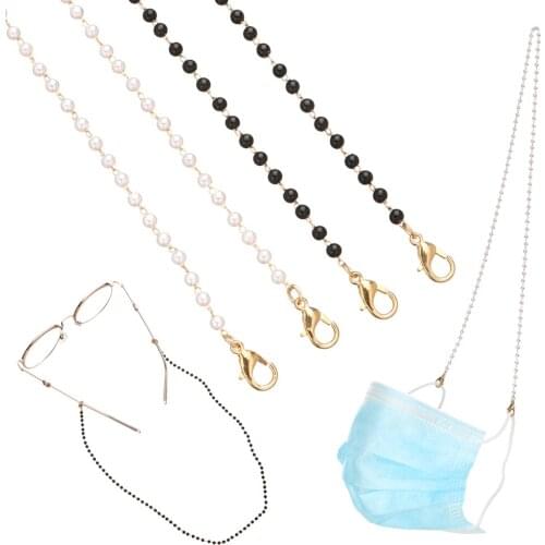 Fashion Woman Sunglasses Chain Cylinder Bead Crystal Chain Anti-Falling Glasses Eyeglasses Cord Necklace Minimalist Style