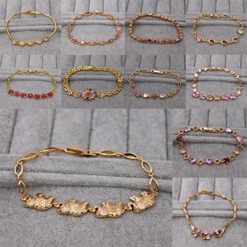 Trendy Copper Waterdrop Stone Zircon Charm Bracelets For Women Link Chain Hidden Safety Clasp Bracelet Fashion Jewelry Accessori