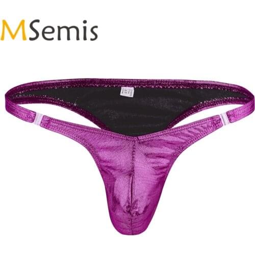 Swimwear Mens Shiny Swimsuit Underwear Lingerie Bulge Pouch Swimming Truck G-string Thong Bikini Briefs Homme Thong Panties
