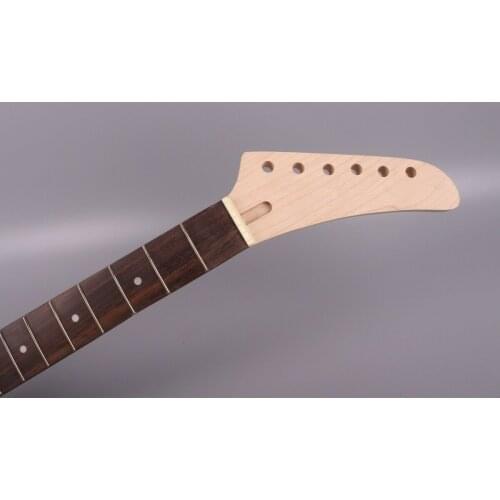 Unfinished Maple 22 Frets Electric Guitar Neck Replacement Rosewood fingerboard