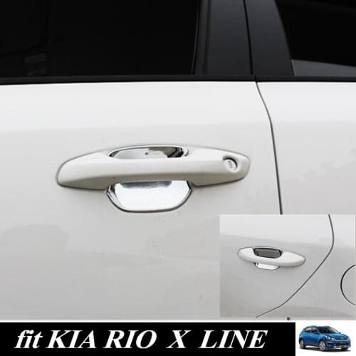 NEW RIO X LINE Car Handle Bowl Cover ABS Chrome Car Door Handle Cover for KIA RIO LINE 2017-2020