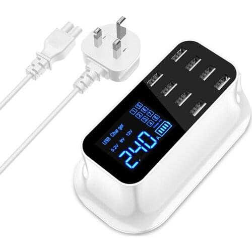 New Arrival USB Charger Hub Charging Station 8 Port Fast Charging USB Power Socket Splitter Adapter Suitable for Phone Tablet