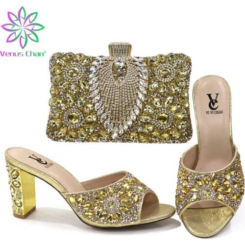 Italy High Heels Women Wedding Shoes Italian Designer Shoes and Bags Matching Set Italian Shoe and Bag Set for Party In Women