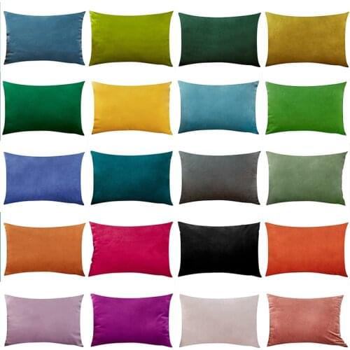 CANIRICA Cushion With Core Velvet Lumber Pillow Home Sofa Pillow For Bedroom Decoration Rectangular Chair Seat Cushions 30x50cm