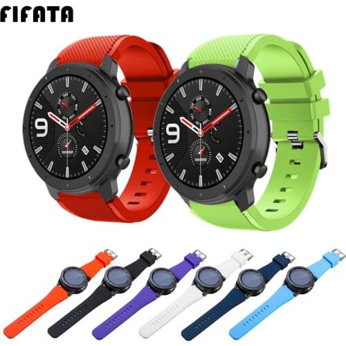 FIFATA Sport Bands For Amazfit GTR 47mm Stratos3 2 Watch Strap Soft Silicone Bracelet For Huawei GT & GT2 & GT 2e 22mm Watchband