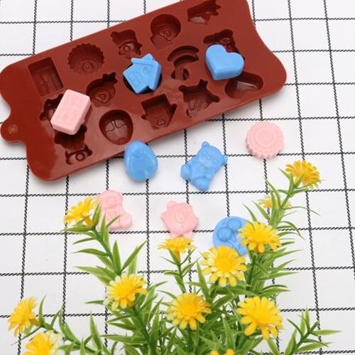 Multi-Shape Chocolate Silicone Crystal Epoxy Mold Candle Soap Mould Love Bell Candy Cake Ice Decorating Kitchen Baking Tool