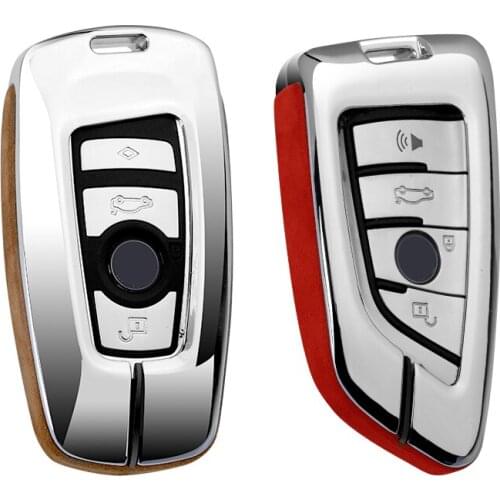 Hight quality Galvanized Alloy Suede panel Car Key Cover Case For BMW 1 Series 3 Series 6 Series 7 Series X1 X4 GT 520 525 530