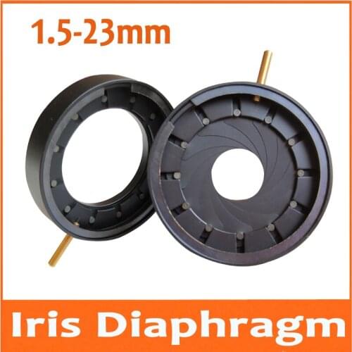 1.5-23mm Amplifying Adjustable Metal Zoom Iris Diaphragm Aperture Condenser for Digital Camera Biological Microscope Adapter