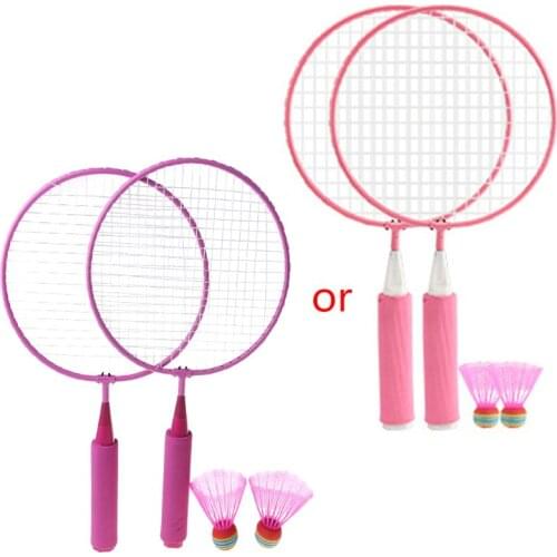 N0HA 1Pair Kids Children Badminton Racket + 2Pcs Badmintons Set Outdoor Sport Game Fitness Toy