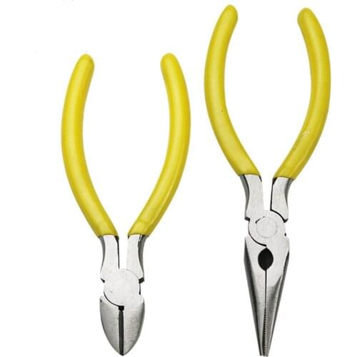 1pcs oblique nose pliers needle nose pliers beaded jewelry plastic hand nozzle pliers 5 inch mini electronic pliers cuttingplier