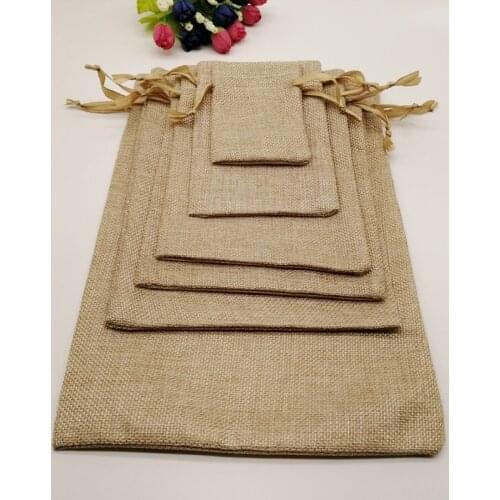 100pcs Silk Ribbon Jute Bag Sack Drawstring Bag Small Jewelry Bag Pouch for Jewelry Packaging Display Wedding Christmas Gift Bag