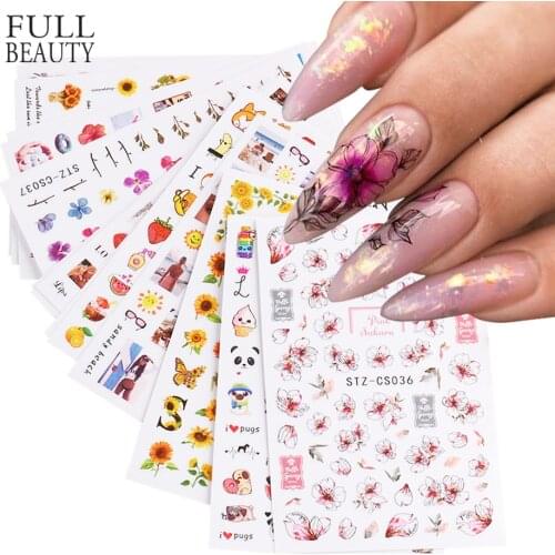 3pcs/set Summer Flowers Slider For Nails 3D Avocado Banana Fruit Design Sexy Girl Manicure Decal DIY Nail Wraps CHSTZCS034-049-1