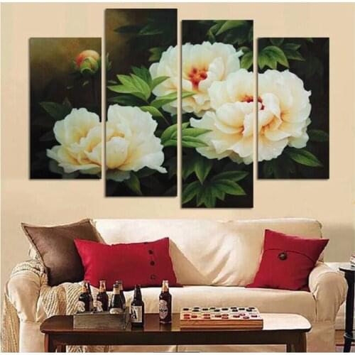 5 pcs Diamond Painting peony flowers handmade diamond cross stitch full square round Mosaic wallpaper wedding decorationsZP-2412