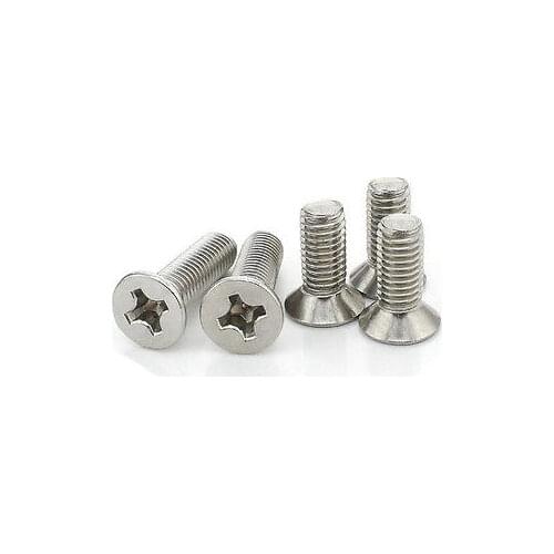 50Pcs Stainless Steel M2.5*0.45*4-16 Flat Head Machine Screws Phillips Screws