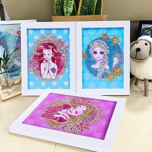 5D DIY Diamond Painting Cartoon princess Handmade Birthday Gift Diamond Embroidery Mosaic With Framed Home Decor Children Gift