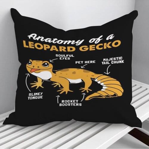 Anatomy Leopard Gecko Throw Pillows Cushion Cover On Sofa Home Decor 45*45cm 40*40cm Gift Pillowcase Cojines Dropshipping