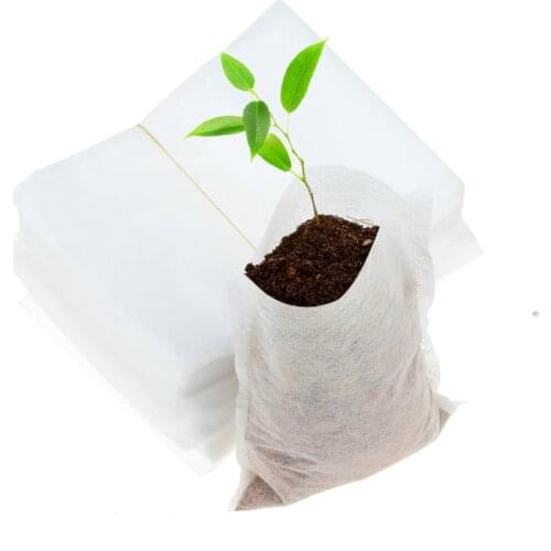 100pcs/lot 8*10cm Biodegradable Non-woven Nursery Bags 10x12cm Plant Grow Bags Fabric Seedling Pots Eco-Friendly Aeration